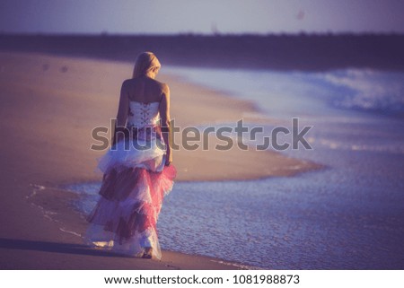 sunset walk girl