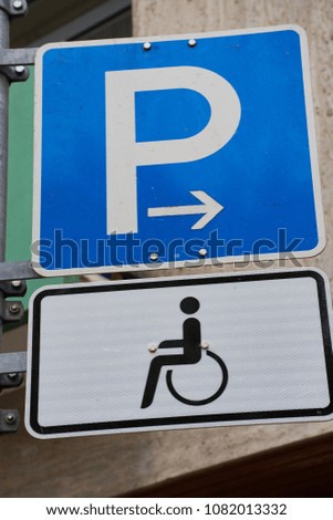 German sign for parking space for the disabled