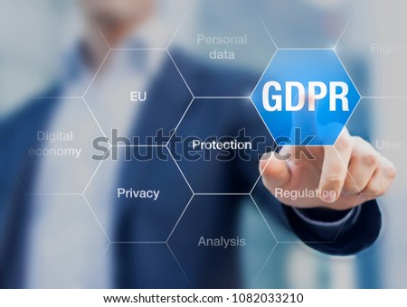 GDPR General Data Protection Regulation for European Union concept, security of personal information and identity on internet Royalty-Free Stock Photo #1082033210