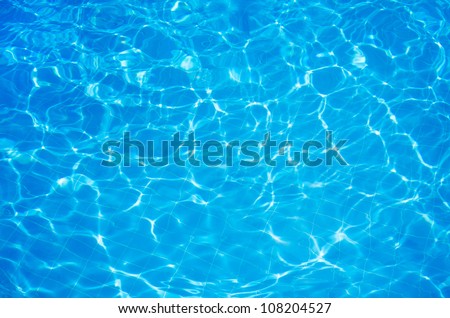 Blue ripped water in swimming pool Royalty-Free Stock Photo #108204527
