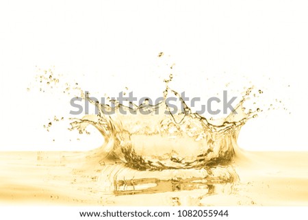 white wine splashing on white background