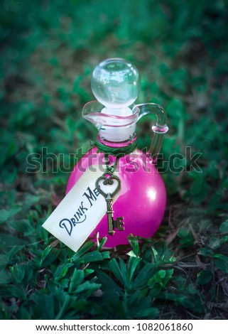 The 'Drink Me' potion, Alice in wonderland theme 