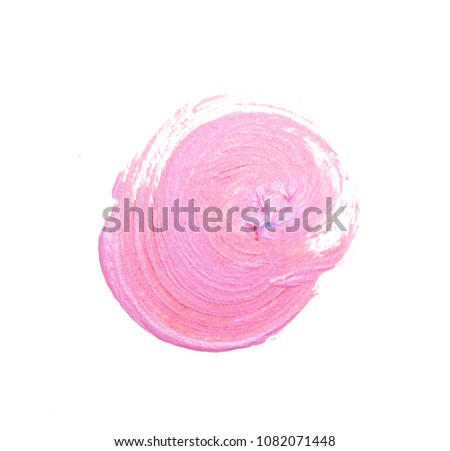 Futuristic abstraction on a white background. Acrylic pattern in the form of a circle of purple. The pink circle.
