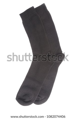 Black men's socks isolated on white background.