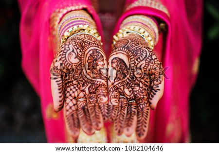 Bride Showing her henna design