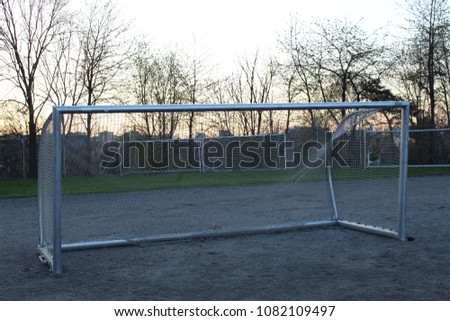 Empty soccer goal