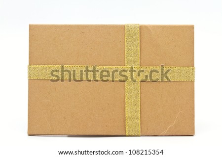 gift tag with gold ribbon