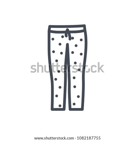 Pajama line men pants icon illustration raster