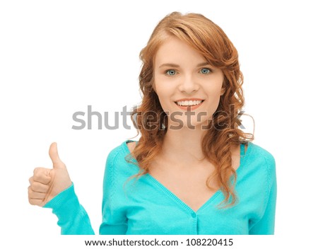 bright picture of teenage girl with thumbs up