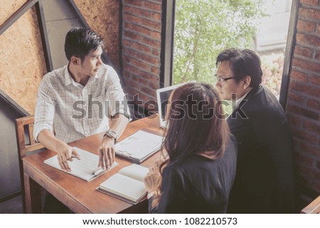 business team working on negotiation to money return on investment from business