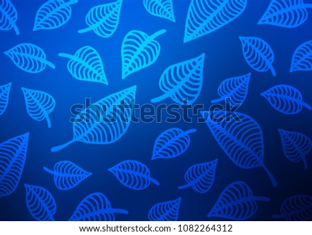 Dark BLUE vector indian curved background. Doodles on blurred abstract background with gradient. The textured pattern can be used for website.