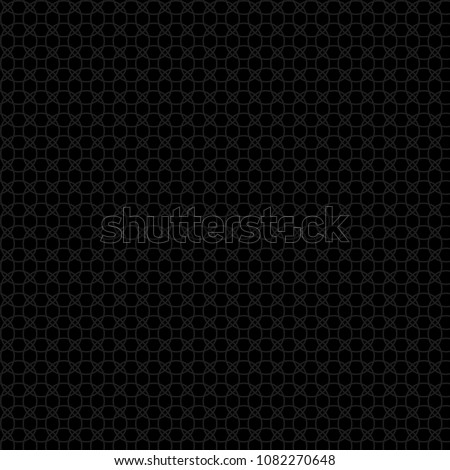 black background with gray circles. vector seamless pattern. abstract geometric background. simple shapes