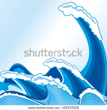 Illustration of sea wave