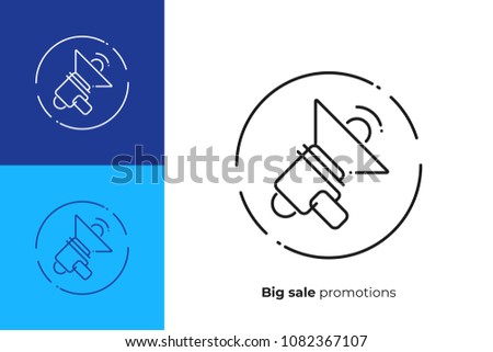 line art loudspeaker. Team building. Scalable vector icon in modern lineart style. outline elements vector illustration.