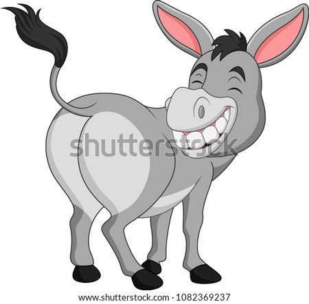 Cartoon happy donkey showing ass Royalty-Free Stock Photo #1082369237
