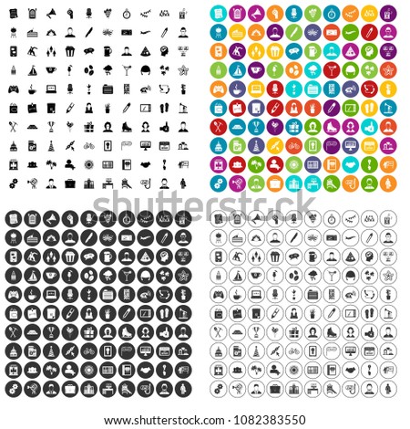 100 team building icons set vector in 4 variant for any web design isolated on white