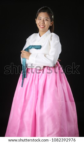 Woman asian girl hanbok dress korea