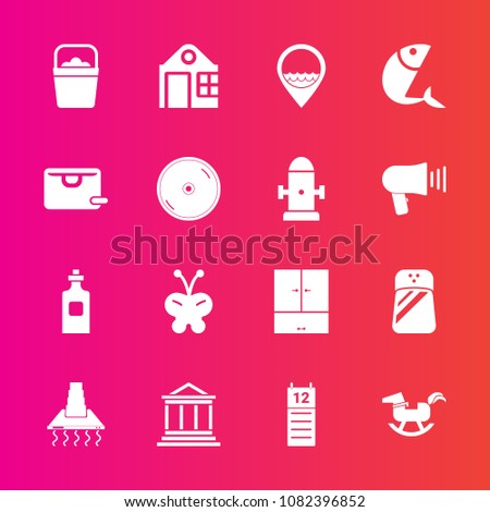 Premium set with fill vector icons. Such as nature, insect, bucket, salt, seasoning, job, liquid, real, sea, cooking, calendar, hood, glass, butterfly, handle, estate, work, drink, baby, pepper, duck