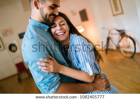 Beautiful couple hugging