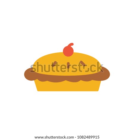 Pie flat pastry bakery icon raster illustration
