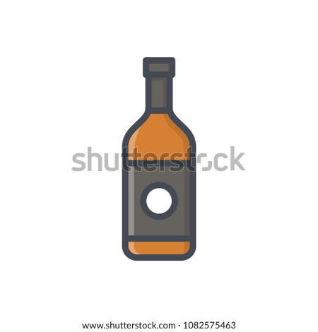Whiskey colored beverage alcohol raster icon illustration