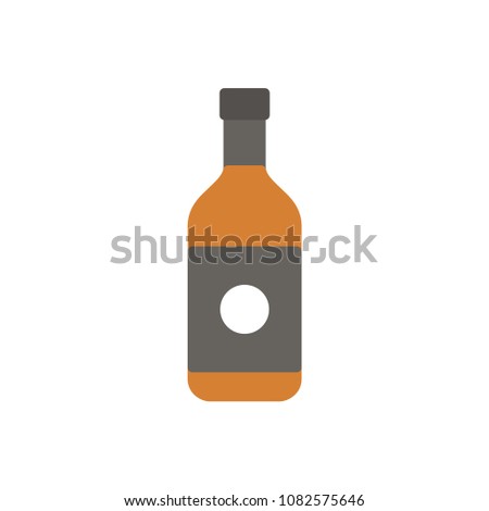Whiskey flat beverage alcohol raster icon illustration