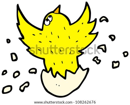 cartoon bird hatching from egg