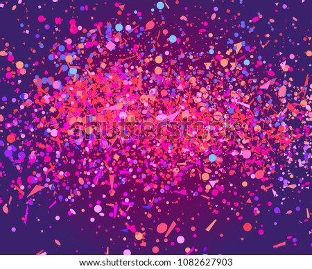 Confetti on isolated dark background. Geometrical pattern with glitters. Texture for design. Print for banners, posters, flyers and textiles. Greeting cards. Luxury wallpaper
