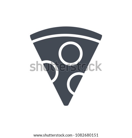 Pizza slice silhouette fast food raster illustration icon