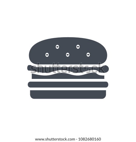 Hamburger silhouette fast food raster illustration icon