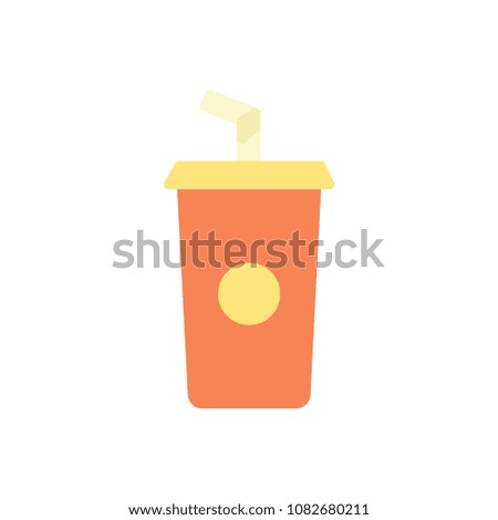 Soda flat fast food raster illustration icon
