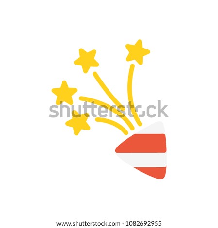 Firework flat christmas holiday icon raster illustration