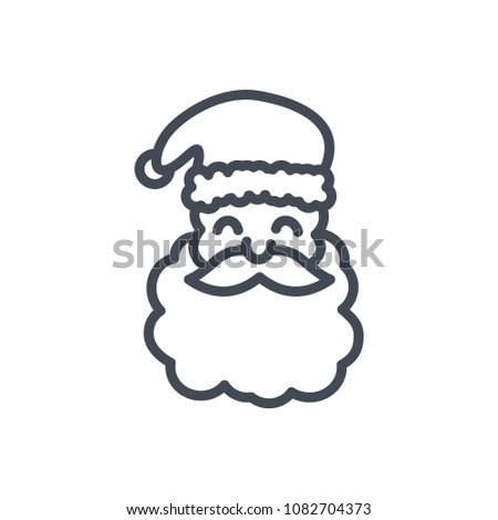 Santa line christmas holidays raster illustration icon