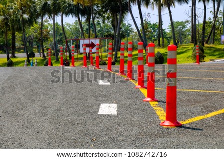 Orange Cone Traffic Sign To tell road users what the way forward looks like.