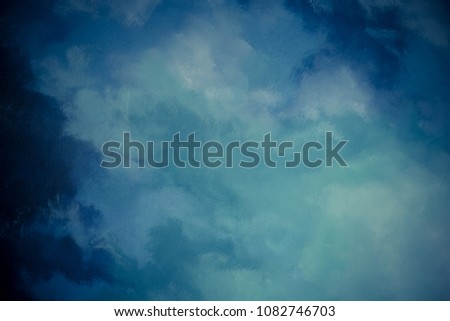 Abstract blue paint color on cement wall background