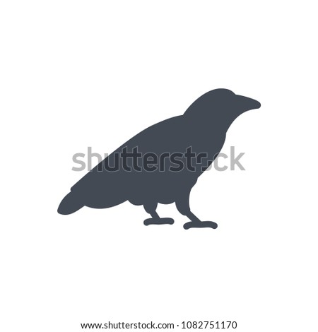 Raven silhouette halloween holidays raster illustration icon