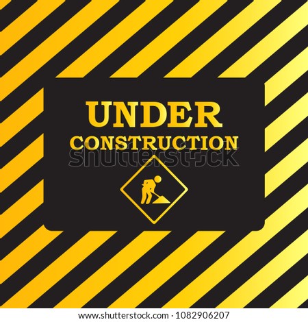 Under Construction Industrial Sign, Vector Illustration.
