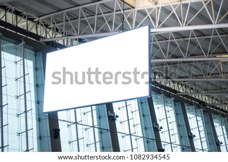 Billboard Rectangular White Mockup at the Airport