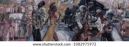  oil painting, artist Roman Nogin, series "Sounds of Jazz." looking for partnerships with artdillers - contact facebook Royalty-Free Stock Photo #1082975972