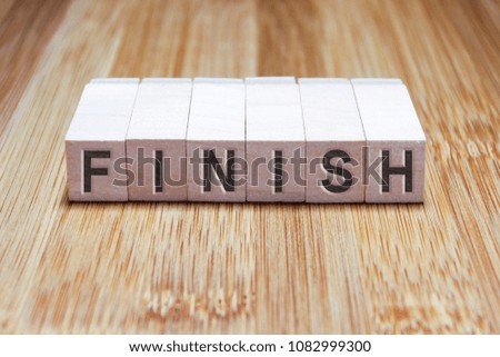 FINISH Word In Wooden Cube