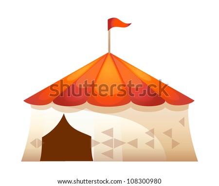 vector icon tent of amusement park