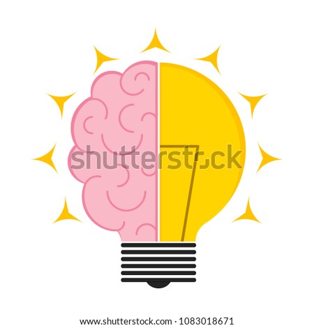 Conceptual lightbulb icon with a brain