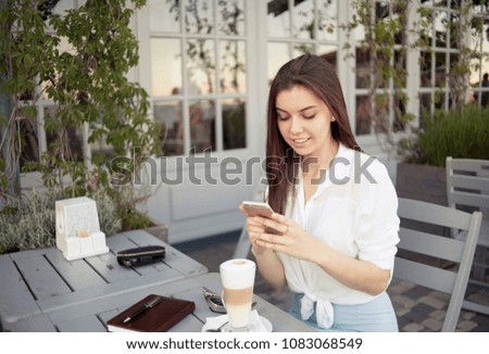 cute girl in cafe