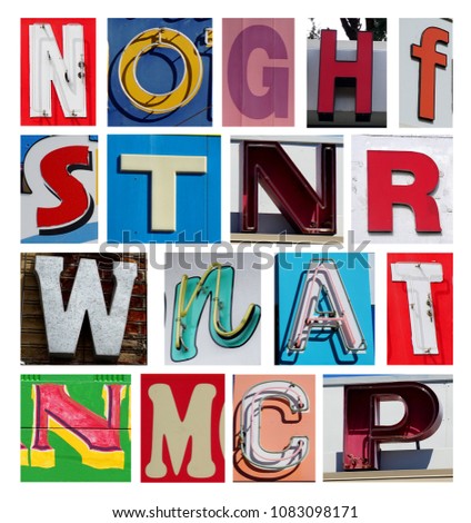 vintage neon letters collection
