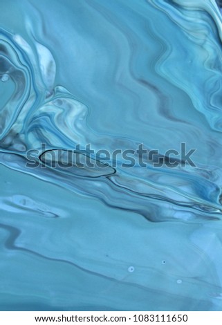 Blue water splash natural background photo, blue marble color mix