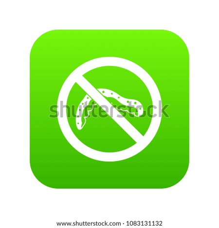 No caterpillar sign icon digital green for any design isolated on white vector illustration