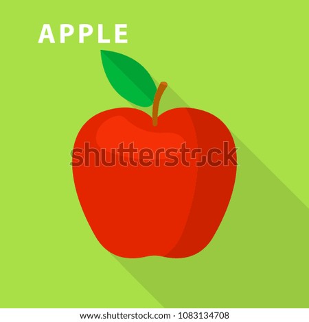 Red apple icon. Flat illustration of red apple vector icon for web design