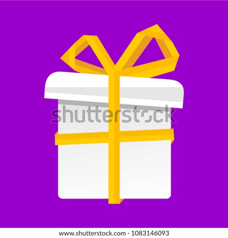 Gift box with ribbon and bow. Stock illustration.
