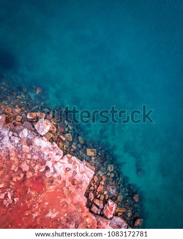 Aerial view of Gantheaume Point in Broome, Western Australia. 