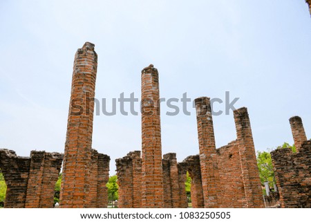old temple, brick pole
